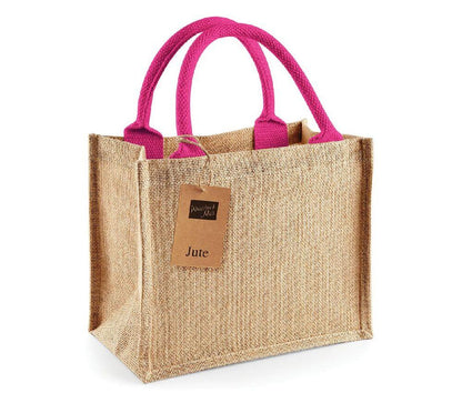 sac cabas en toile de jute anses fuchsia mamie cherie