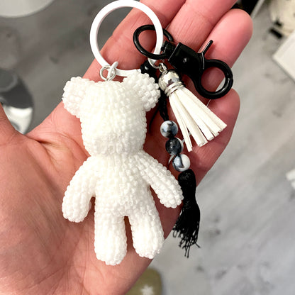 Porte-clés maxi ourson blanc diamant