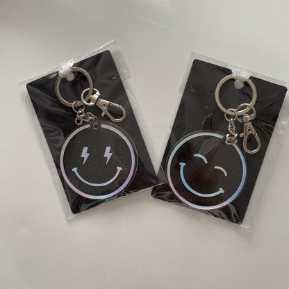 Porte-clés "Happy face" holographique