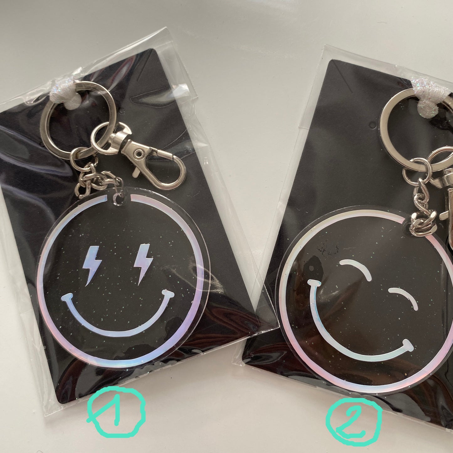 Porte-clés "Happy face" holographique