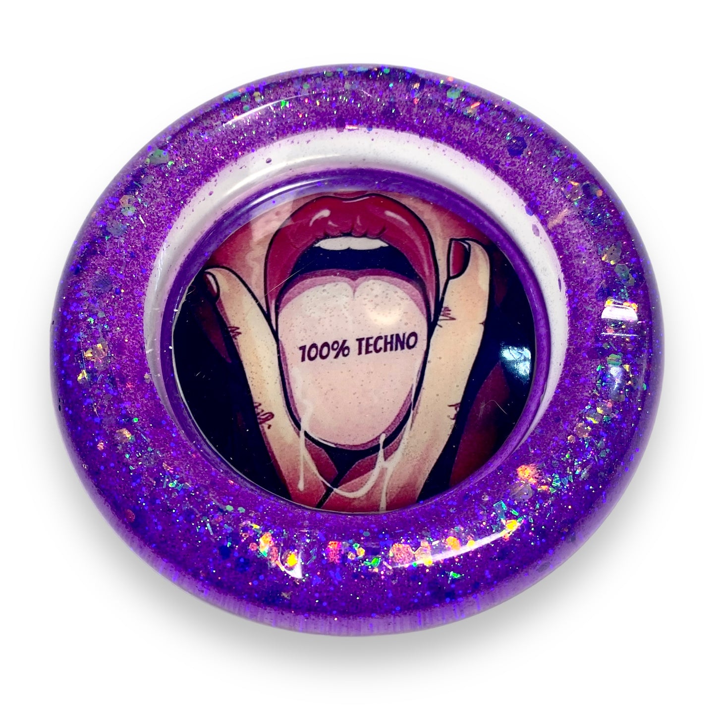 Cendrier Pop'art violet rond