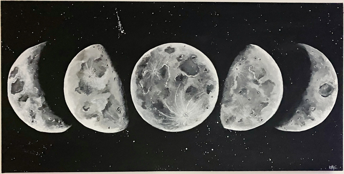 Peinture sur toile "Phases de Lune"