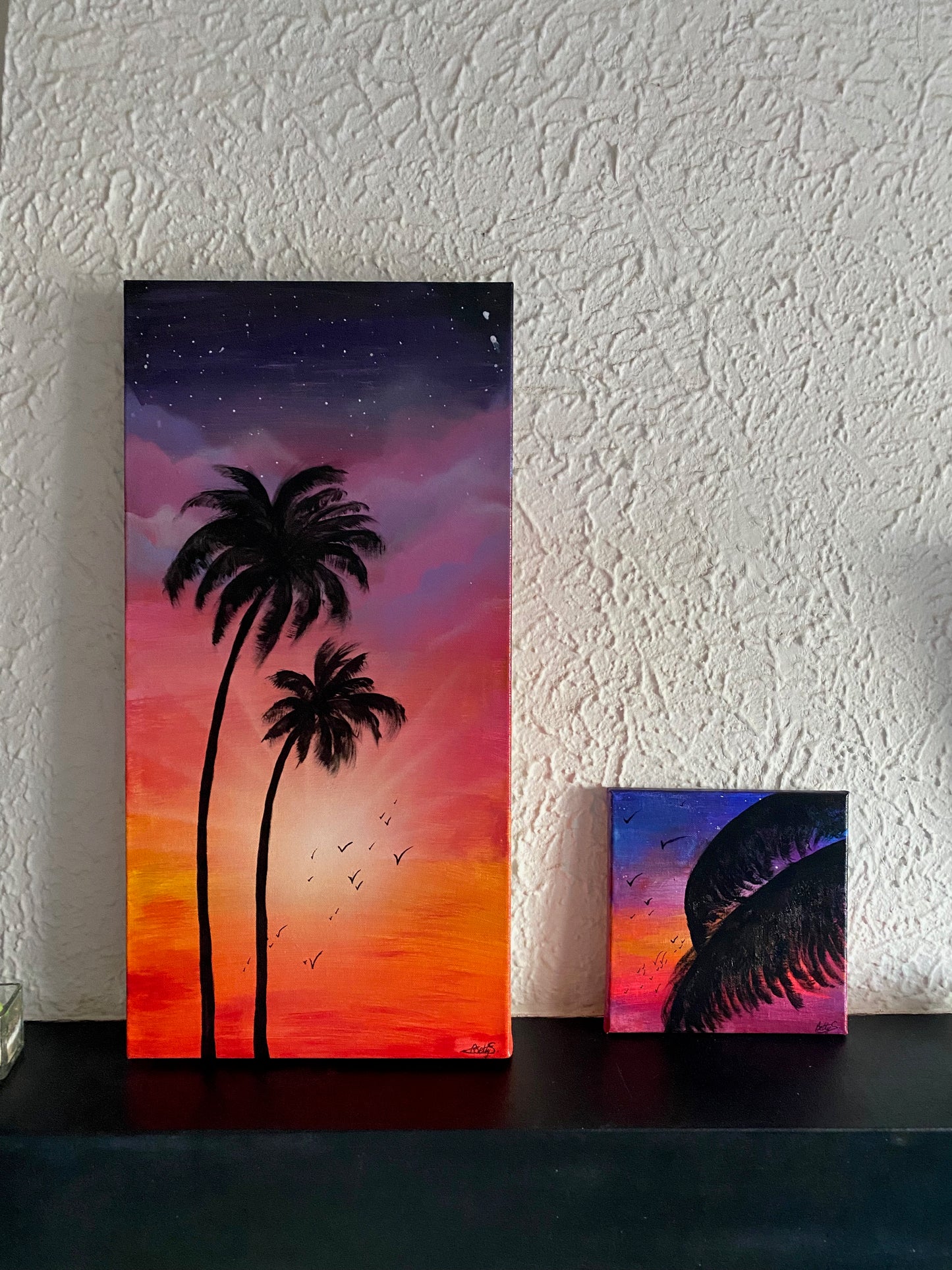 Peinture sur toile triptique « Tropical vibes"