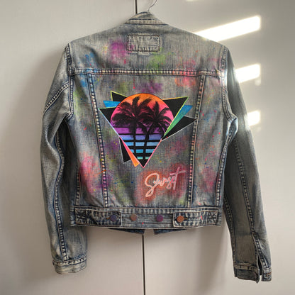 Veste en jean "Sunset vibes"