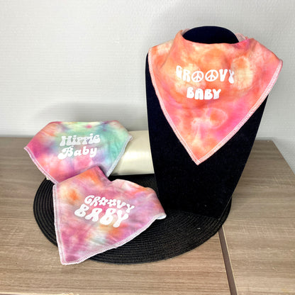 Bavoir triangle tie & dye  "Hippie Baby"