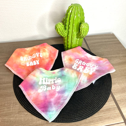 Bavoir triangle tie & dye  "Hippie Baby"