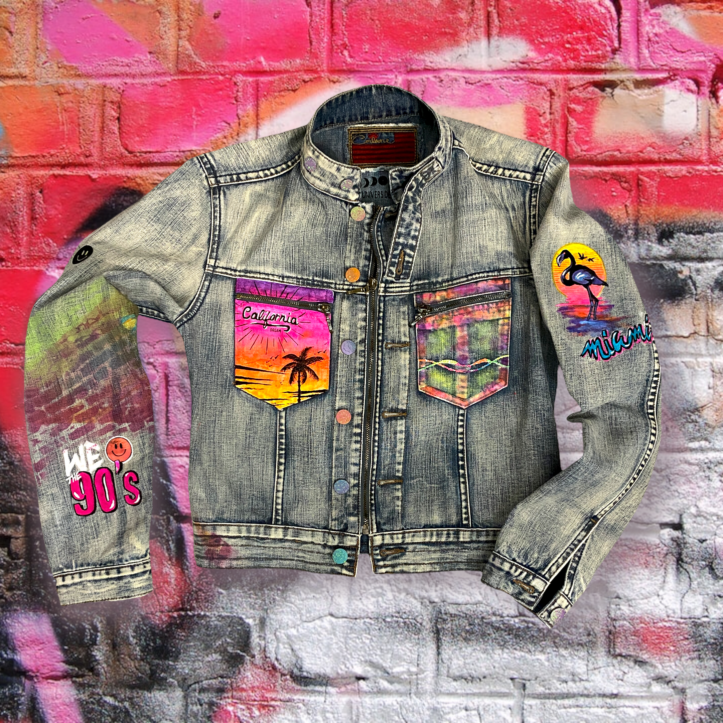 Veste en jean "Sunset vibes"