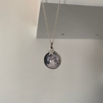 Collier pendentif full moon étoile